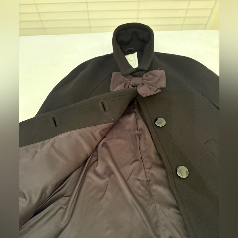 Kate Spade Black Wool Cape with Bow Accent - Picture 5 of 14